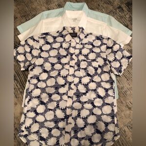 Bonobos Slim-Fit Shortsleeve Button-Down Cotton Shirts- M- lot of 3